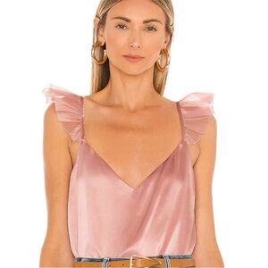 Cami NYC Satin Blouse with Ruffle Sleeves